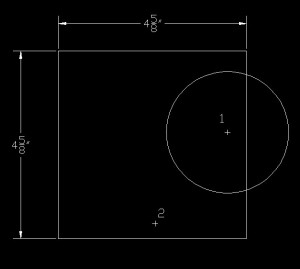 Illustration showing the circle at point 1