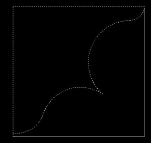 Illustration showing the cut line for the shelf brace